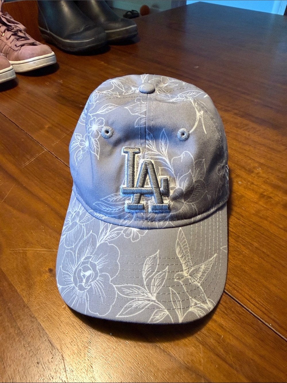 Twenty Kids LA Floral Baseball Cap - Light Gray & White